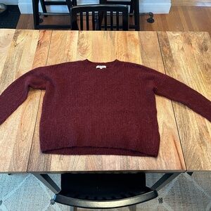 Madewell Maroon Cropped Sweater Small